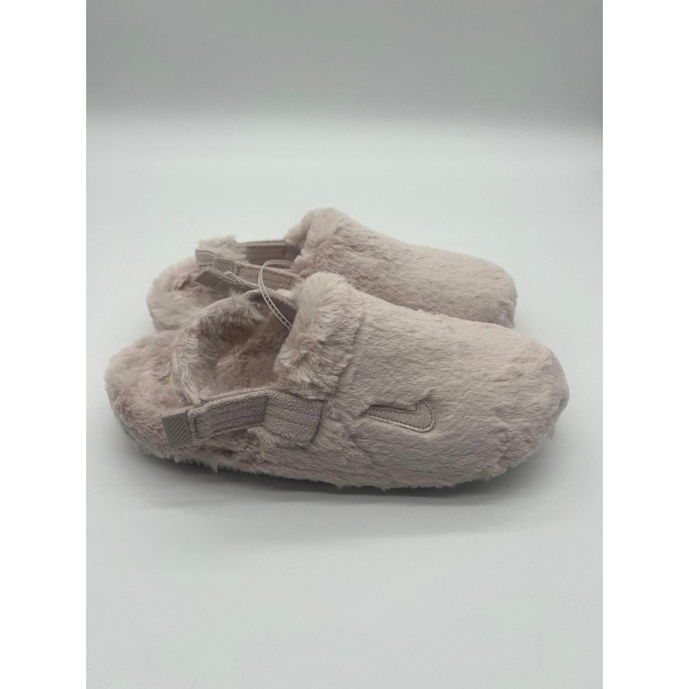 Nike Calm Mule Faux Fur Tan Cream Women's Sz 9 NWOB